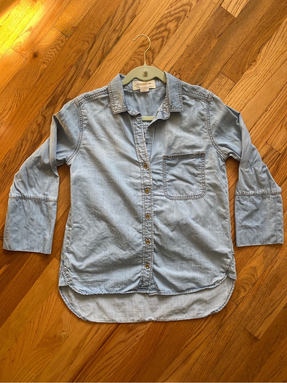 Anthropologie cloth & stone Light Blue Denim-Style Button Front Shirt